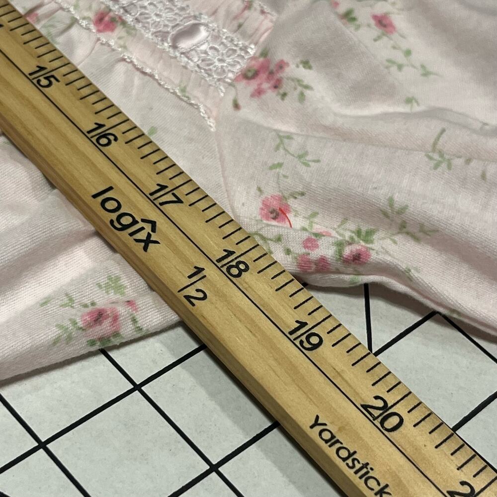 Earth Angels Womens Long Sleeve Pink Calico Floral Nightgown Night Gown S - Picture 6 of 8